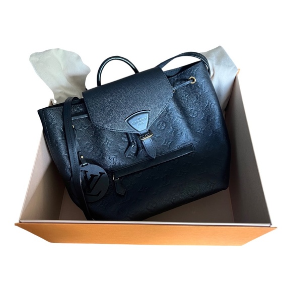 Louis Vuitton Montsouris Monogram Empreinte Embossed Leather Backpack Black - Picture 2 of 13